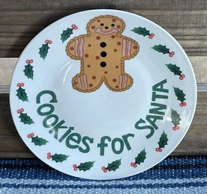 ✅ 8” Galletas para Papá Noel Pan de Jengibre Hombre Plato de Servir Navidad, Acebo y Bayas - Imagen 1 de 7