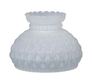 B&P Lamp&#174; 7 Inch Fitter Satin (Frosted) Glass Diamond Quilted Pattern Stude - Picture 1 of 5