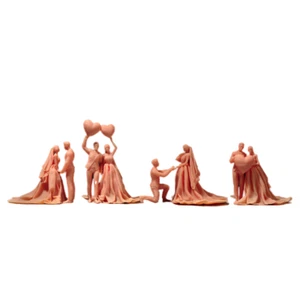 4 Set 1/64 Valentine's Day Wedding Couple Miniatures Scene Props Figures Model - Picture 1 of 10