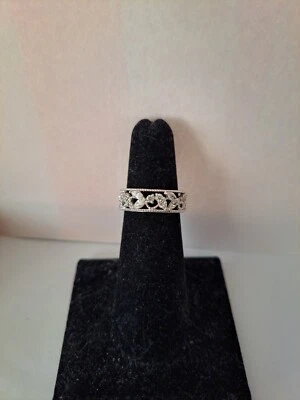 Anillo QVC Epifanía Circonita cúbica Revestido de Platino Plata Esterlina 925 Vine Scroll Band 5.75 Foto 1 de 2