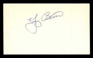 YOGI BERRA SIGNED 3X5 INDEX CARD - MLB PLAYER & MANAGER - HALL OF FAMER - Picture 1 of 2
