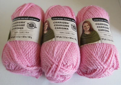 Loops & Threads Charisma Yarn Lot of 6 Think Pink J26 Bulky #5 100g 109 yds - Image 1 of 4