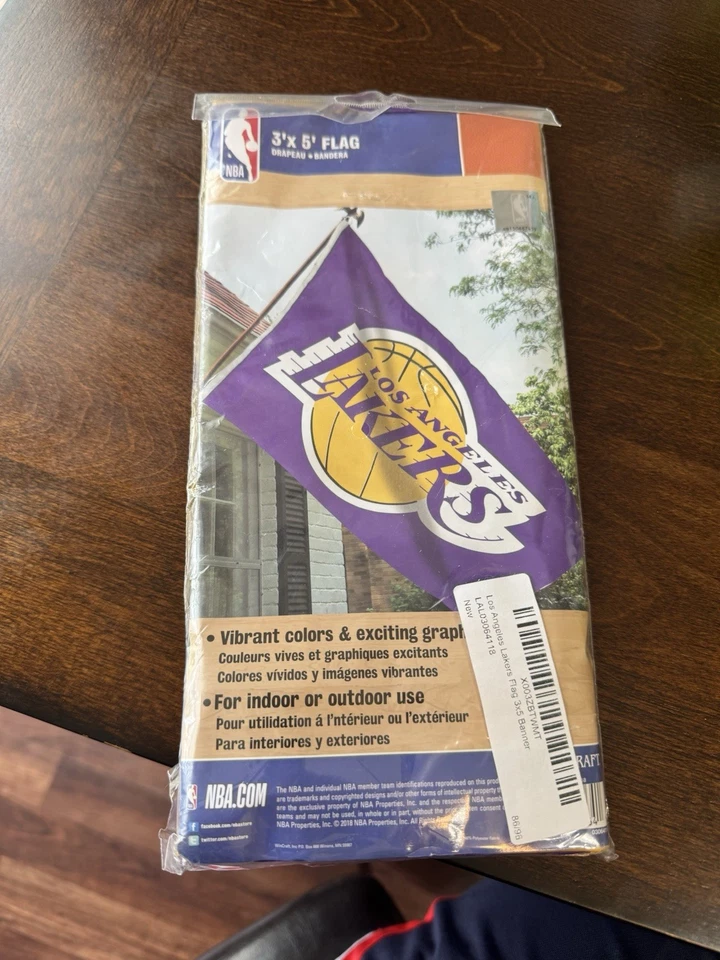 Bandera de Los Angeles Lakers 3'x5' a todo color en ambos lados Foto 1 de 1