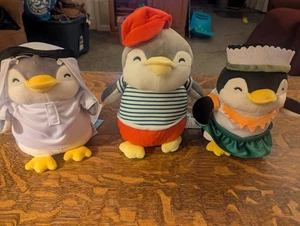 Three Miniso International Plush Penguins 9 And 10 Inch - Picture 1 of 16