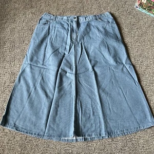 Roaman’s volle Länge A-Linie Tasche Denim Gürtelschlaufe Rock Größe 20W - Bild 1 von 9