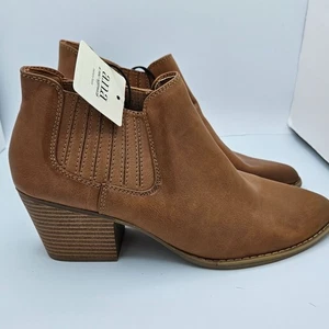 NWT A.N.A Cognac Ankle Booties With Memory Foam Women's Size 11M block heel - Picture 1 of 9