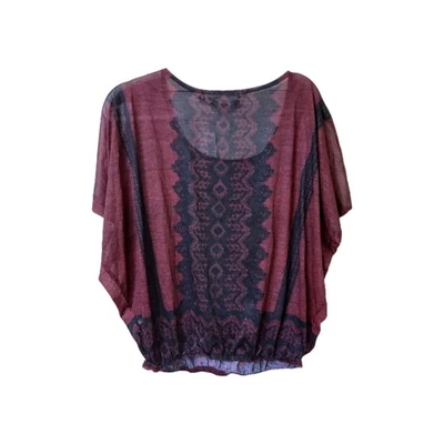 Top transparente Guess negro borgoña grande  Foto 1 de 2