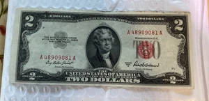 1953-A Red Seal $2 Dollar Bill Note A48909081A Very Nice! - Picture 1 of 4