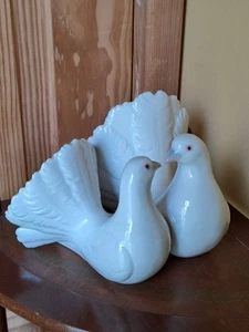 LLADRO Porcelain Pair Of Doves #1169 Designed By Antonio Ballester 1971 Spain - Picture 1 of 13