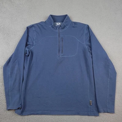 Pullover Mountain Hardwear Para Hombres XL Azul 1/4 Cremallera Manga Larga Senderismo Cuello Simulado Foto 1 de 4