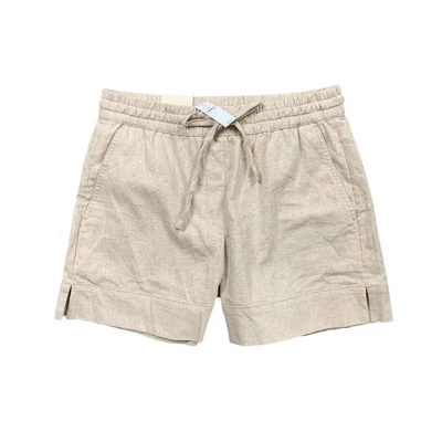 Pantalones Cortos Banana Republic Mujer S Pequeños Lino Ostra Mezcla Tiro Medio Ventilaciones Laterales Foto 1 de 4