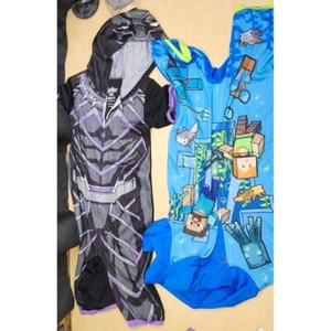 Marvel Black Panther & Minecraft Child Costume Sleepwear PJ Hooded Small 6/7 - Picture 1 of 9