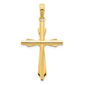 14k Yellow Gold Fancy Cross Pendant L-1.26 Inch, W-0.67 Inch, 1.25 gram - Picture 1 of 4