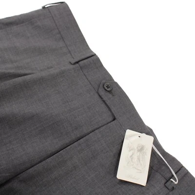Belvest NWT Pleated Dress Pants Size 58 42 US Solid Gray 100% Wool - Image 1 of 4