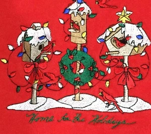Sudadera De Colección Roja Navidad Para Mujer XL EE. UU. Cardenales Pajareras Hogar Para Vacaciones - Imagen 1 de 8