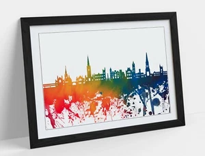 DERRY CITY SKYLINE RAINBOW SPLASH ART - ENMARCADO ARTE DE PARED PÓSTER IMPRESO - Imagen 1 de 10