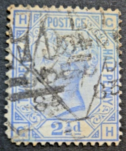 GB 1881 SG157 QV 2½d. BLUE - LETTERS HG- PLATE 23 - USED - CV £35 - Picture 1 of 2