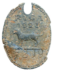 Vintage Hundemarke Riga 1923 Jahr - Bild 1 von 2