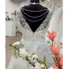 Robes de mariée courtes à col en V dentelle blanche/ivoire applications longueur thé robes de mariée