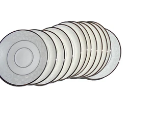 Authentic Lenox Opal Innocence Stripe Bone China Set Of 12 Saucers White/ White - Picture 1 of 4