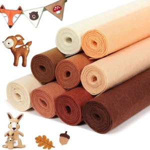 9Pcs 20*80CM Multicoloured Felt Cloth Fabric For Making Cloth Rag Dolls Fabric - Picture 1 of 12