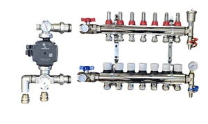 UNDERFLOOR HEATING MANIFOLDS -2-10 PORTS + EUROCONE + UPM3 PUMP PACK - Picture 1 of 248