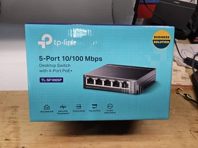 TP-Link TL-SF1005P 5-Port 10/100Mbps Desktop Switch with 4-Port PoE+ - Image 1 of 4