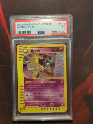 Hypno H12/H32 Aquapolis E-Series Holo Rare Vintage Pokemon Card 2003 PSA 5 Swirl - Image 1 of 4