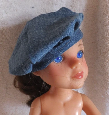 SOMBRERO DE MEZCLILLA ELÁSTICO DE CALIDAD ROPA DE MUÑECA PARA WELLIE WISHERS DE 14" Y SIMILARES Foto 1 de 4