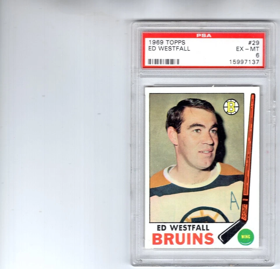 1969-70 Topps 29 Ed Westfall Boston Bruins! PSA 6 ex-mt - Image 1 of 1