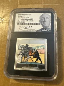 2023M Spain S10E Picasso bullfight Colorized Silver NGC PF70 Ultra Cameo  - Picture 1 of 2