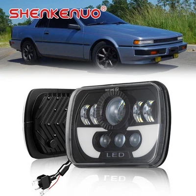 Faro cuadrado LED cromado para Nissan 200SX 1985-88 5x7 7X6" H6014/H6052/H6054 Foto 1 de 4