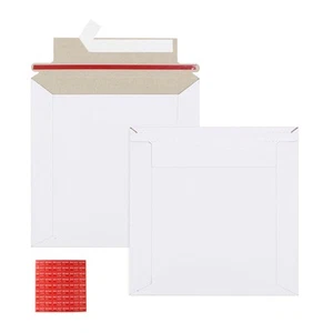 100 Pack 6x6 inch Rigid Mailer Self Seal Photo Document Mailers, Stay Flat Wh... - Picture 1 of 5