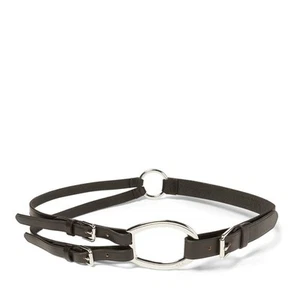 Lauren Ralph Lauren Black Leather Tri Strap D Ring Horse Bit Belt XS - Picture 1 of 2
