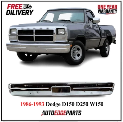 Front Bumper For 1986-1993 Dodge D150 D250 W150 Chrome Steel 4249818 CH1002145 - Image 1 of 4