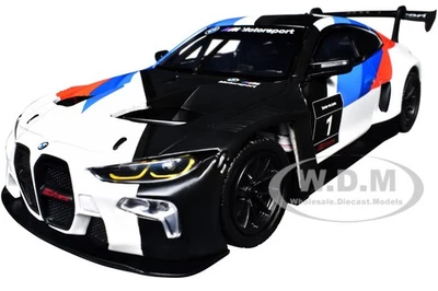 BMW M4 GT3 #1 WHITE "GT RACING" 1/24 DIECAST MODEL CAR BY MOTORMAX 73912 - Image 1 of 4