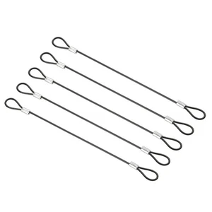 5 piezas de bloqueo de cable de seguridad de acero de 9 pulgadas cuerda de iluminación de escenario negra - Imagen 1 de 7
