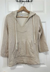James Perse Hoodie Womens 0 Beige 3/4 Sleeve Pullover Sweatshirt Casual Adult - Picture 1 of 8
