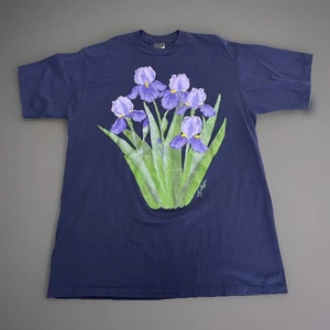 VTG Liz Lauter Flowers T shirt Jerzees 1996 Spring Floral Sz XL Print 1994 - Picture 1 of 7