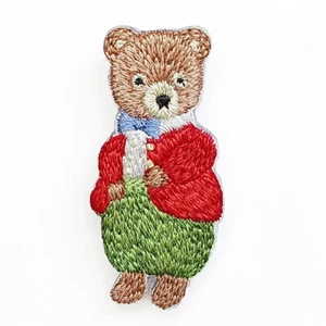 Brooch Backpack Pin Embroidery Cartoon Comic Cute Bear Red Yellow Unique Lovely - Picture 1 of 10