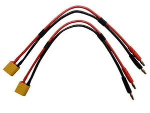 Apex RC Products XT90 - 4mm Banana Plugs Battery Charge Leads - 2 Pack #1416 - Picture 1 of 4