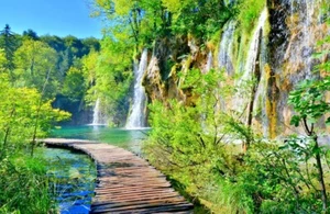 VLIES Fototapete-KROATIEN-(5557ah) Plitvicer Seen Natur Wasserfall XXL Wandbild - Bild 1 von 1