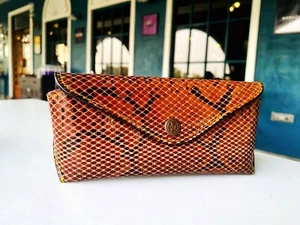 Portable Soft Leather Glasses Sunglasses Python Cover Case Glasses Storage Case - Picture 1 of 6