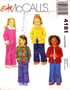McCall's 4181-Toddler-Jacket/Pant-Jacket Has Collar-Long Sleeves-Sizes 1-2-3-4 - Picture 1 of 5
