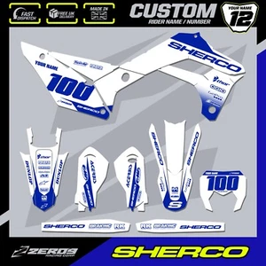 SHERCO ENDURO GRAPHICS CUSTOM GRAPHICS SE SEF 125 250 300 450  BLOK WHI/BLU - Picture 1 of 6