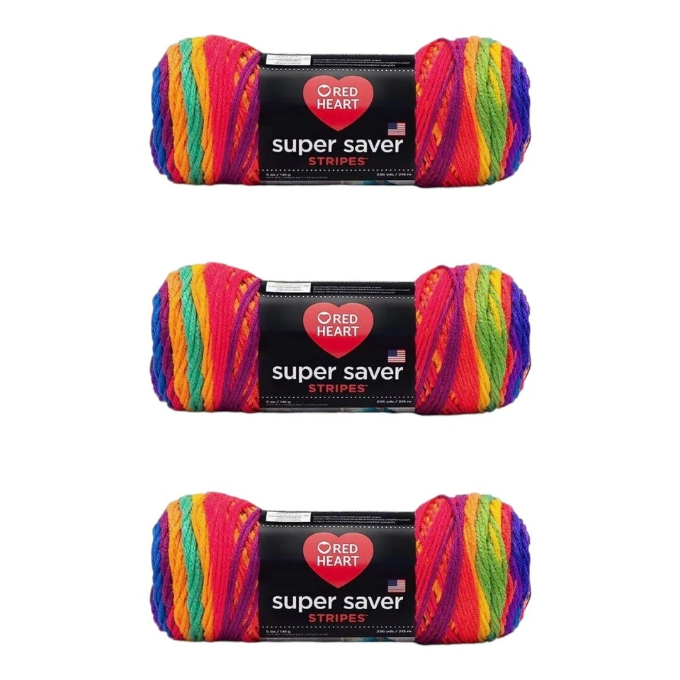 Red Heart Super Saver Yarn Newspaper Stripe 5 Oz 236yds