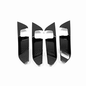 Carbon Fiber Interior Door Handle Bowl Panel Frame Cover Trim Fit For 2019~2023 - Picture 1 of 8