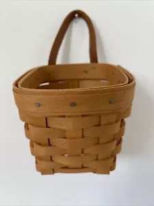 Cestas Longaberger tejidas a mano pequeña cesta colgante SRHI 1999 Dresden Ohio - Imagen 1 de 8