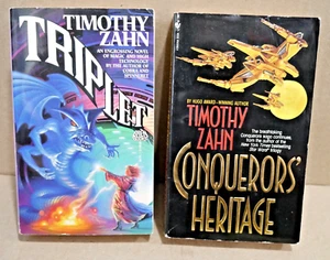 2 Paperback Books by Timothy Zahn - Triplet 1987 and Conquerors Heritage 1995 - Picture 1 of 11