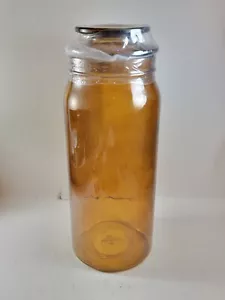 Bote de baño de vidrio ámbar de magnolia Hearth & Hand tarro de 10"... Nuevo - Imagen 1 de 11